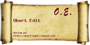 Obert Edit névjegykártya